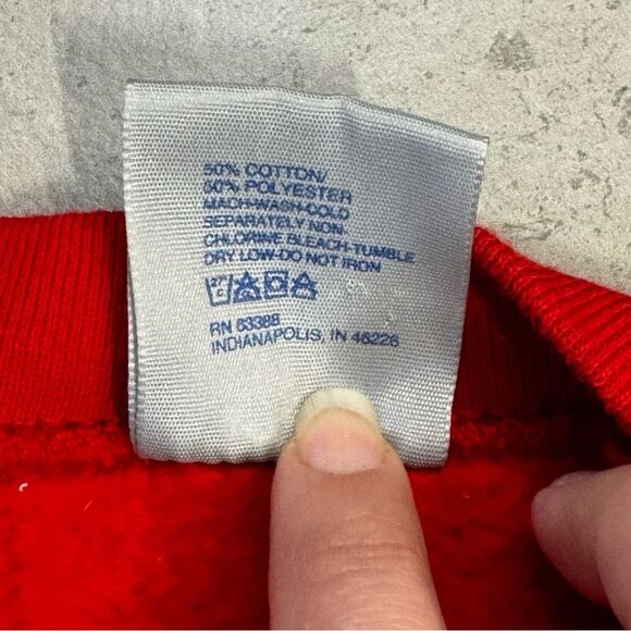 Vintage Logo 7 Chicago Bulls Sweatshirt Men Size Large Made In USA Red - Picture 8 of 11